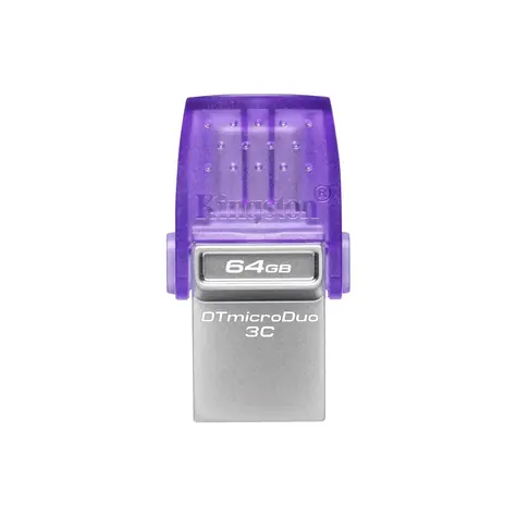 Kingston DataTraveler MicroDuo 3C Gen3 64GB stříbrná / Flash Disk / USB 3.2 Gen 1 - (USB-A & C 3.0)