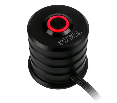 Alphacool Powerbutton s tlačítkem 19mm černá / červené podsvícení