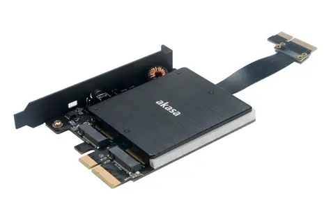 Akasa Duální M.2 PCIe SSD adaptér s pasivním chladičem / RGB LED 