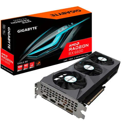 GIGABYTE Radeon RX 6600 EAGLE 8G / 1626-2491 MHz / 8GB GDDR6 / 64-bit / 1xHDMI + 3xDP / 132W (8)
