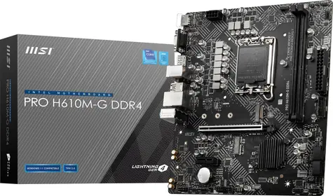 MSI PRO H610M-G DDR4 / H610 / LGA 1700 / 2x DDR4 / PCIEx16 / 1x GLAN / microATX