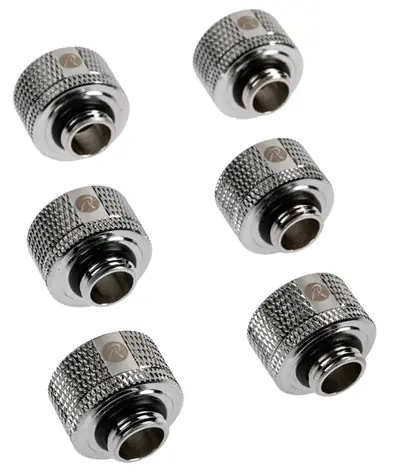 RAIJINTEK Pelias silver - D161806 6 ks stříbrná / 16 mm OD > 10 mm ID HardTube / G1/4