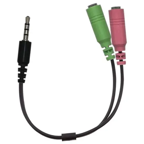 Genius ACC-100 černá / Audioadaptér 3.5mm / 2x 3.5mm / 24cm 