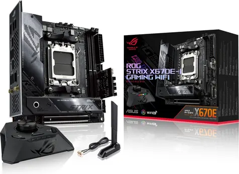 ASUS ROG STRIX X670E-I GAMING WIFI / AMD X670 / DDR5 / SATA III RAID / USB / GLAN / Wi-Fi / M.2 / sc.AM5 / mini-ITX