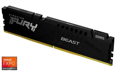 Kingston Fury Beast Black 16GB (1x16GB) DDR5 5200MHz EXPO / CL36 / DIMM / On-Die ECC / XMP 3.0 / EXPO 1.0 / 1.25V
