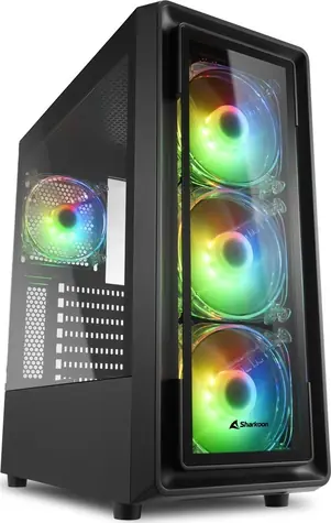 Sharkoon TK4 černá / RGB / ATX / 4x 120mm / bez zdroje / průhledná bočnice