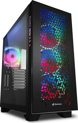 Sharkoon ELITE SHARK CA300H černá / RGB / ATX / 4x 120mm / bez zdroje / průhledná bočnice
