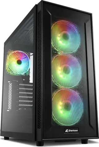 Sharkoon TG6M černá / RGB / ATX / 4x 120mm / bez zdroje / průhledná bočnice
