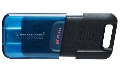 Kingston DataTraveler 80 64GB černá / Flash Disk / USB 3.2 Gen 1 - (USB-C 3.0)