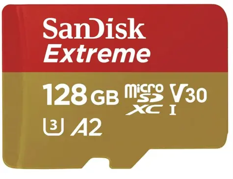 SanDisk Extreme microSDXC 128GB + adaptér / V30 / UHS-I / čtení: až 190MBs