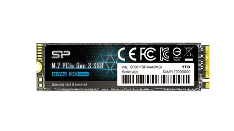 Silicon Power M.2 2280 A60 1TB / Interní SSD / PCIe Gen 3x4 / čtení:2200MBs / zápis:1600MBs