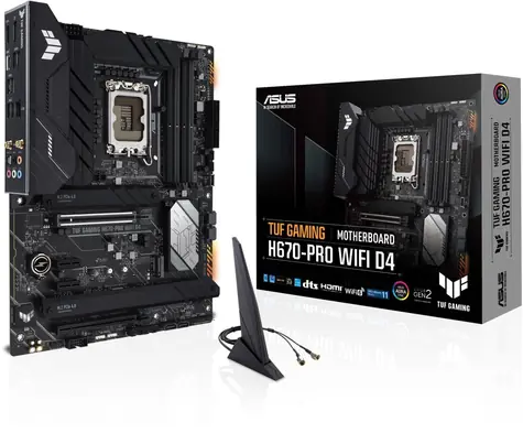 ASUS TUF Gaming H670-PRO WIFI D4 / H670-PRO / LGA 1700 / 4x DDR4 / PCIEx16 5.0 / 1x 2.5GLAN / ATX