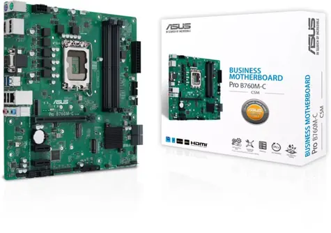 ASUS Pro B760M-C-CSM / B760 / LGA1700 / 2x DDR5 / PCIEx16 / GLAN / mATX