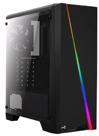 AeroCool Cylon černá / PC skříň / ATX / 1x USB 3.0 / 2x USB 2.0 / Bez zdroje / průhledná bočnice
