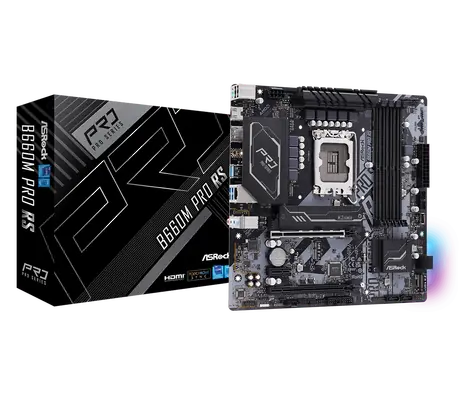 ASRock B660M PRO RS DDR4 / B660 / LGA 1700 / 4x DDR4 / PCIEx16 / 1x 1GLAN / mATX