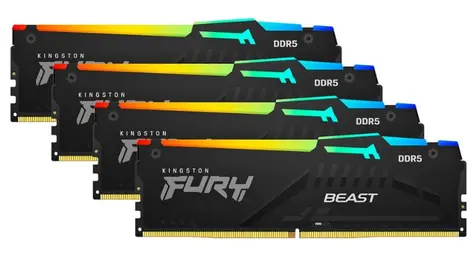 Kingston Fury Beast Black RGB 64GB (4x16GB) DDR5 5200MHz / CL40 / DIMM / XMP
