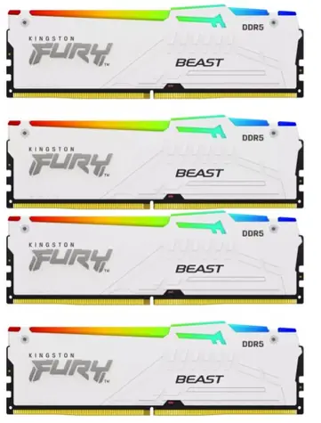 Kingston Fury Beast White RGB 64GB (4x16GB) DDR5 5600MHz / CL40 / DIMM / XMP