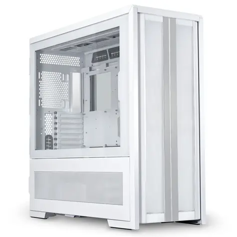 Lian Li V3000 PLUS bílá / mATX / mini-ITX / ATX / E-ATX / micro-ITX / 2xUSB 3.0A+USB C / bez zdroje / průhledná bočnice