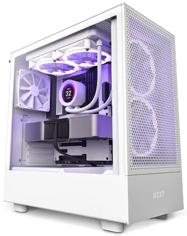 NZXT H5 Flow edition bílá / E-ATX / 1x USB 3.2 + 1x USB-C 3.2 / 3.5mm Jack / 2 x 120mm