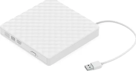 KRUX DVD externí mechanika bílá / USB-A 2.0 / DVD+- R / DVD+-RW / DVD+-R DL / CD-R 