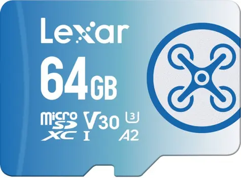Lexar FLY High-Performance 1066x microSDXC 64GB / čtení: 160MBs / zápis: 60MBs / UHS-I U3 / Class 10 / V30