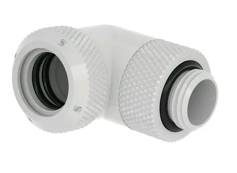 Barrow G1/4 (M) šroubení pro 14mm pevnou trubici - 90° koleno bílá