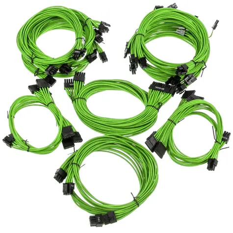 Super Flower Sleeve cable kit Pro zelená / Sada kabelů pro zdroje Super Flower