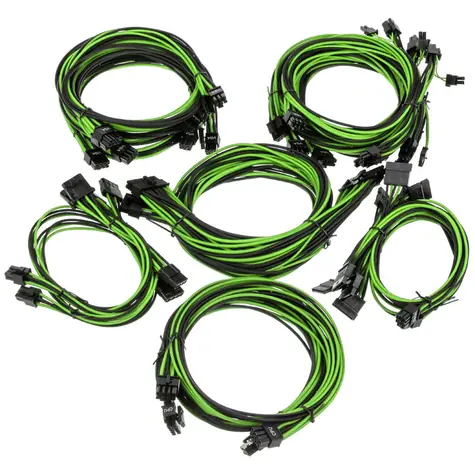 Super Flower Sleeve cable kit Pro černo-zelená / Sada kabelů pro zdroje Super Flower