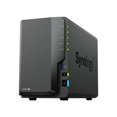 Synology DiskStation DS224+ / 2x HDD / Intel Celeron J4125@2.7GHz / 2GB RAM / 2x USB 3.2 / 2x GLAN