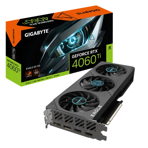 GIGABYTE RTX 4060 Ti EAGLE OC 8GB / 2535 - 2550Mhz / 8GB GDDR6 / 128bit / 2x HDMI + 2x DP / 160W
