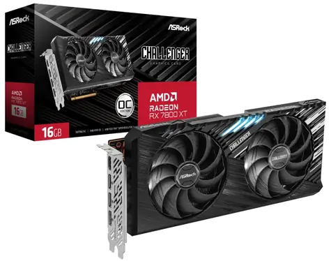 ASRock Radeon RX 7800 XT Challenger 16GB OC / 1295-2475 MHz / 16GB GDDR6 / 256-bit / 1x HDMI + 3x DP / (8+8) 