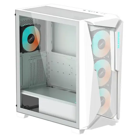 GIGABYTE C301 GLASS bílá / E-ATX / 2x USB3.0 + 1x USBC3.0 / 4x 120mm / bez zdroje / průhledná bočnice 