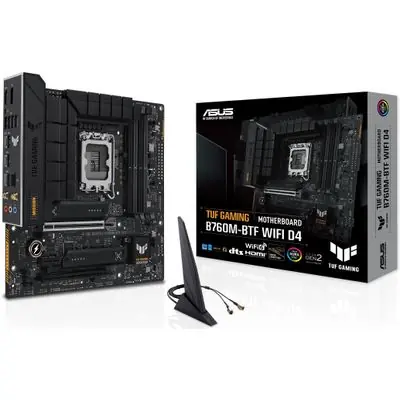 ASUS TUF GAMING B760M-BTF WIFI D4 / B760 / LGA 1700 / 4x DDR4 / 2x PCIEx16 / 1x 2.5GLAN / WIFI / mATX