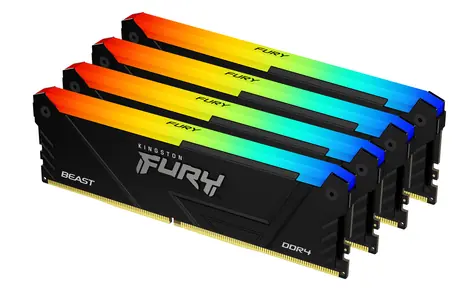 Kingston FURY Beast RGB 64GB (4x16GB) DDR4 3200MHz / CL16 / DIMM / XMP