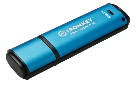 Kingston IronKey Vault Privacy 50 512GB modrá / Flash Disk / USB 3.2 Gen 1 - (USB-A) / FIPS 197