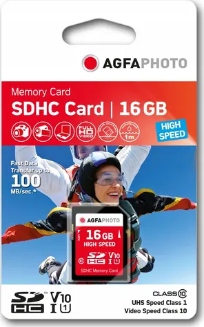 AgfaPhoto SDHC Card High Speed 16GB / R:90 MB/s / W:15 MB/s / Class 10