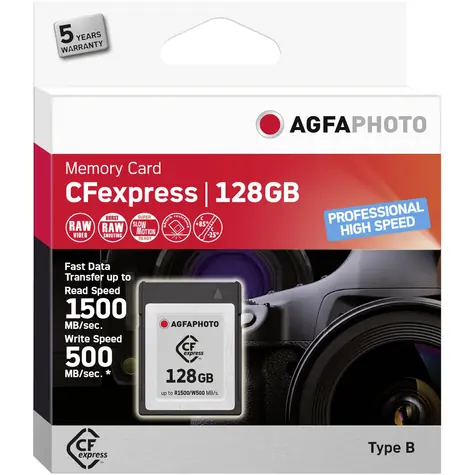 AgfaPhoto CFexpress 128 GB / R:1500 MB/s / W:500 MB/s 