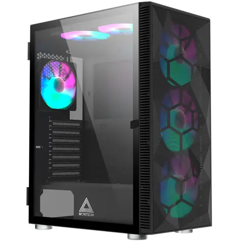 Montech X3 Mesh černá / ATX / 3x USBA / 3x 140mm + 3x 120mm / bez zdroje / průhledná bočnice