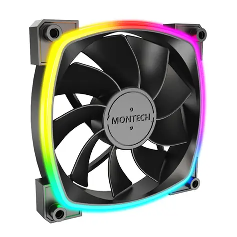 Montech RX120 PWM černá / 120 mm / Hydraulic Bearing / 27 dB @ 1600 RPM / 59 CFM / ARGB / 4-pin 