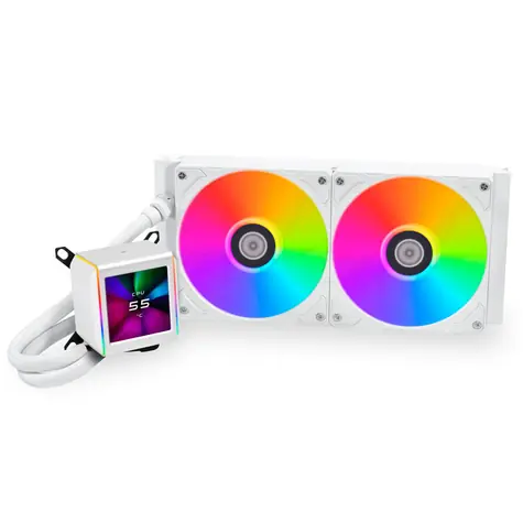 Lian Li GALAHAD II LCD 280 AIO bílá / 2x 140 mm / ARGB podsvícení / 1550 RPM / 26.7 dB / Intel + AMD