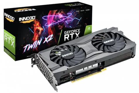 Inno3D GeForce RTX 3060 Twin X2 12GB / 1320 - 1777 MHz / 12GB GDDR6 / 192-bit / 1x HDMI + 3x DP / (8)