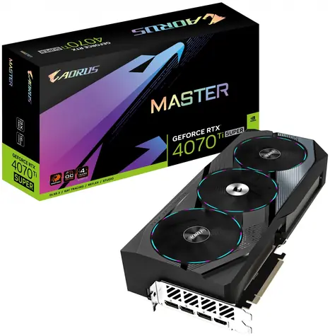 GIGABYTE GeForce RTX 4070 Ti SUPER AORUS MASTER 16GB / 2340 - 2670 MHz / 16GB GDDR6x / 256-bit / 1x HDMI + 3x DP / (16)
