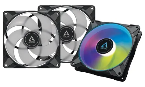 ARCTIC P14 PWM PST A-RGB černá 3ks / 140 mm / Fluid Dynamic Bearing / 200-1900 RPM / 68.9 CFM / 4-pin + 3-pin RGB
