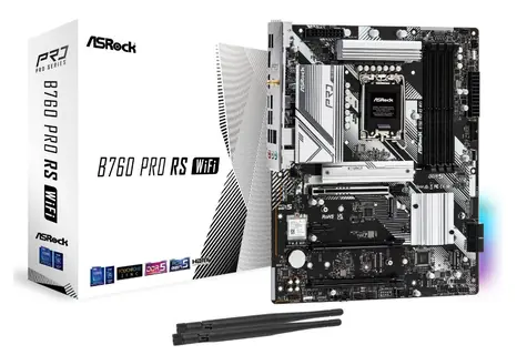 ASRock B760 Pro RS WiFi / LGA 1700 / 4x DDR5 / 3x PCIex16 / 2.5GLAN / ATX