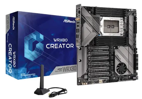 ASRock WRX80 Creator R2.0 / sWRX8 / 8x DDR4 / 7x PCIex16 / 2x 10GLAN / Wi-Fi / BT / eATX