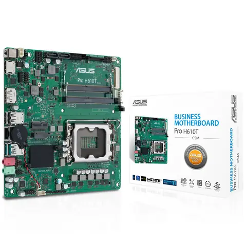 ASUS PRO H610T-CSM / H610 / LGA 1700 / 2x SO-DIMM DDR5 / 1x GLAN / mini-ITX  