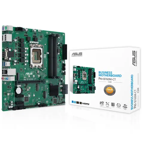 ASUS PRO B760M-CT-CSM / B760 / LGA 1700 / 4x DDR5 / PCIEx4 / 1x GLAN / mATX 