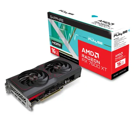 Sapphire PULSE RX 7600 XT 16GB / 2539-2810 MHz / 16GB D6 / 128-bit / 2x HDMI + 2x DP / 192W