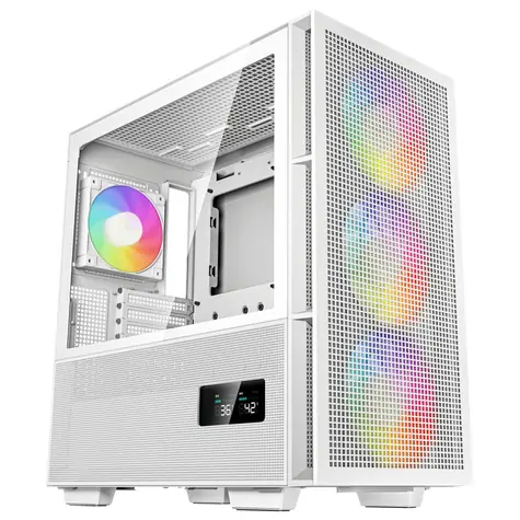 DEEPCOOL CH560 Digital bílá / E-ATX / USB 3.0 / USB-C / 1x 120mm / 3x 140mm / bez zdroje / průhledná bočnice 