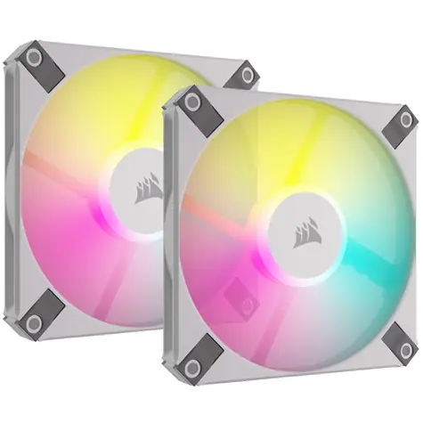 Corsair AF Slim Series 120mm RGB bílá 2ks / Fluid Dynamic Bearing / 600-2000 RPM / 56.3 CFM / 4-pin
